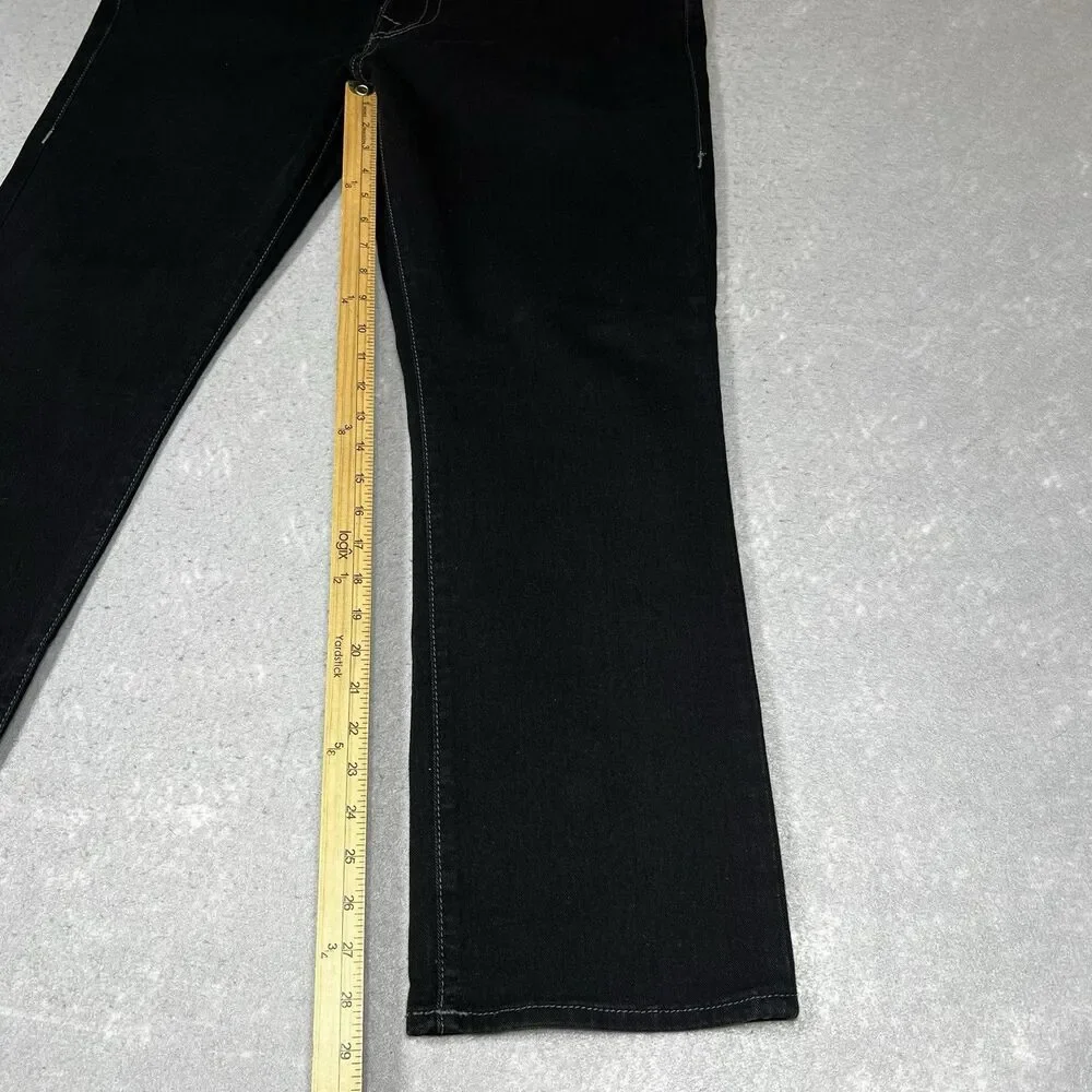 True Religion Jeans Mens Size 35 Black Ricky Straight Jeans Flap Pocket